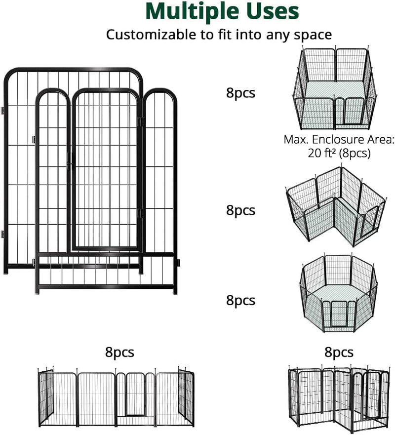 Pawgiant Dog Fence Playpen - IndoorOutdoor Exercise Yard for Dogs 24-40 inches