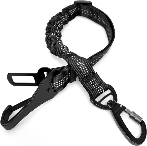 Heavy Duty Dog Seat Belt with Swivel Connector - Adjustable and Reflective for Medium and Large Breeds