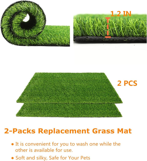 ZXCVB Artificial Grass for Dogs 40”x26”, 2-Pack, Outdoor Grass Pad for Dogs and Grass for Dogs Potty, Potty Training Rug and Replacement Artificial Grass Turf