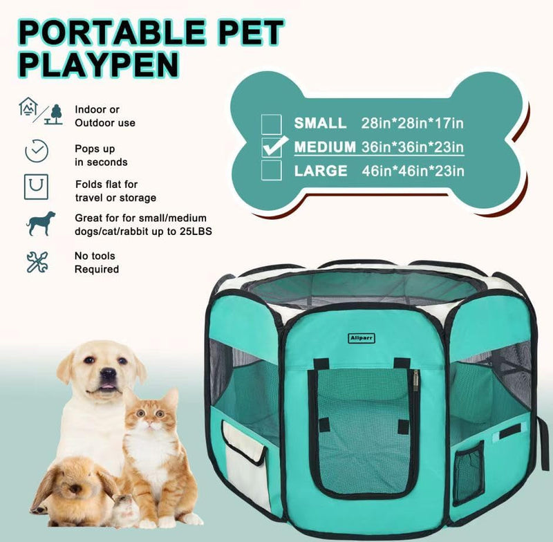 Foldable Pet Playpen with Carry Case for IndoorOutdoor Use and Travel