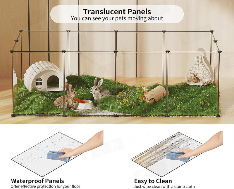 Transparent Pet Playpen for Small Animals - Puppy Bunny Guinea Pigs  More