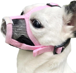 XS Dog Muzzle - Soft Mesh Grey-Blue Prevents Barking  Chewing