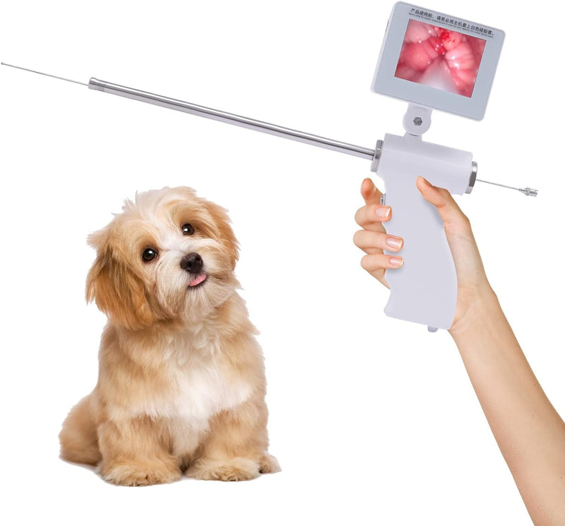 HGB Ethedeal Visual Dog Artificial Insemination Gun Kit,Dog Veterinary Breeding Kit,Dog Visual Endoscope Breeding Kit,With 5MP Camera Rotatable Screen (Small)