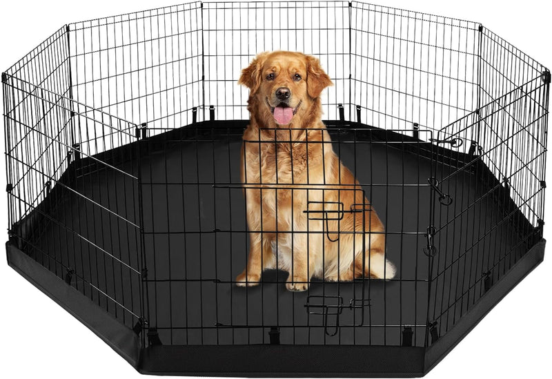 Metal Dog Playpen with Cover  Bottom Pad - 8 Panels 30H - SmallMedium Pets