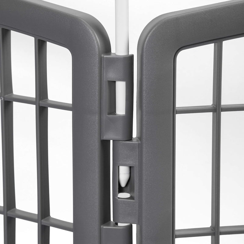 IRIS Exercise Playpen with Door - 82 Panels 34 Inch Gray