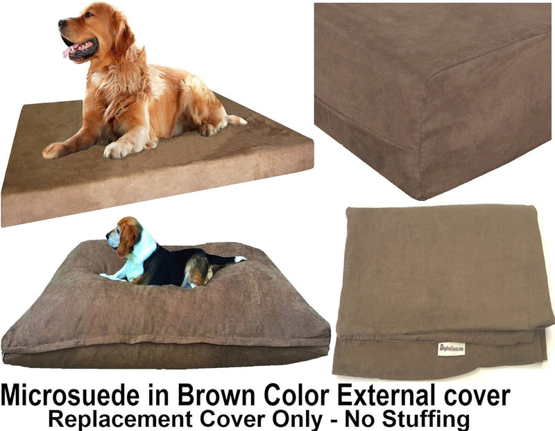 XL Brown Dog Bed Cover - Replacement Zipper Liner for Large Pet Bed by Dogbed4Less