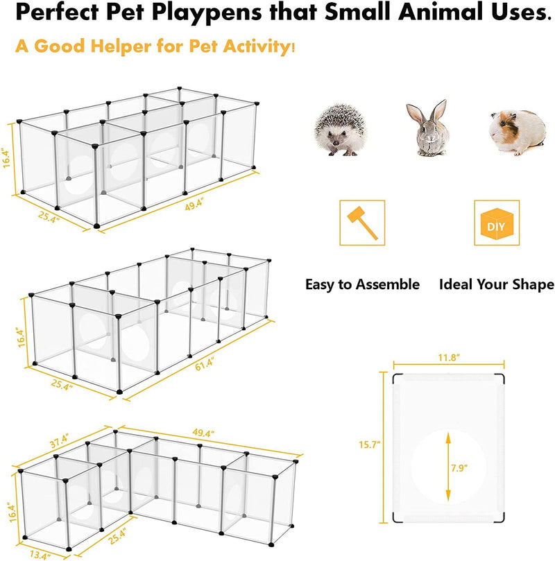 CAHOME Pet Playpen - Small Animal Indoor Exercise Fence for Guinea Pigs and Puppies 614 L x 254 W x 164 H - UPP3040W