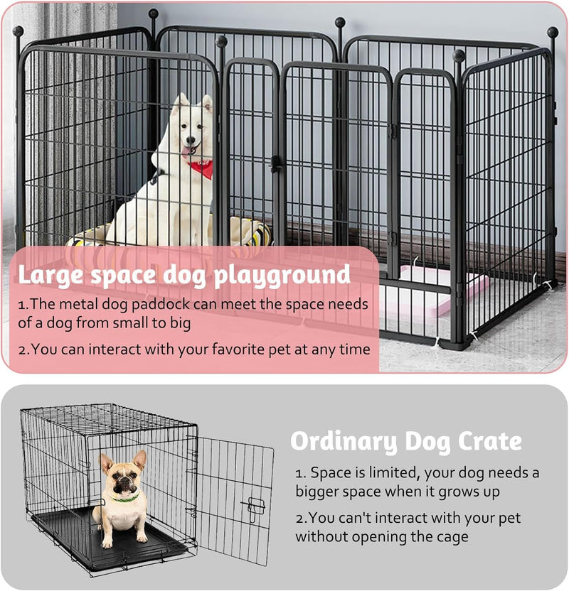 6-Panel Pet Playpen - Heavy Duty Metal Enclosure for SmallMedium Pets - IndoorOutdoor Use - XL