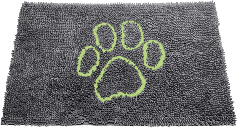 Microfiber Dog Paw Mud Mat - Absorbent Pet Mat with Non-Slip Backing Machine Washable  Large Grey