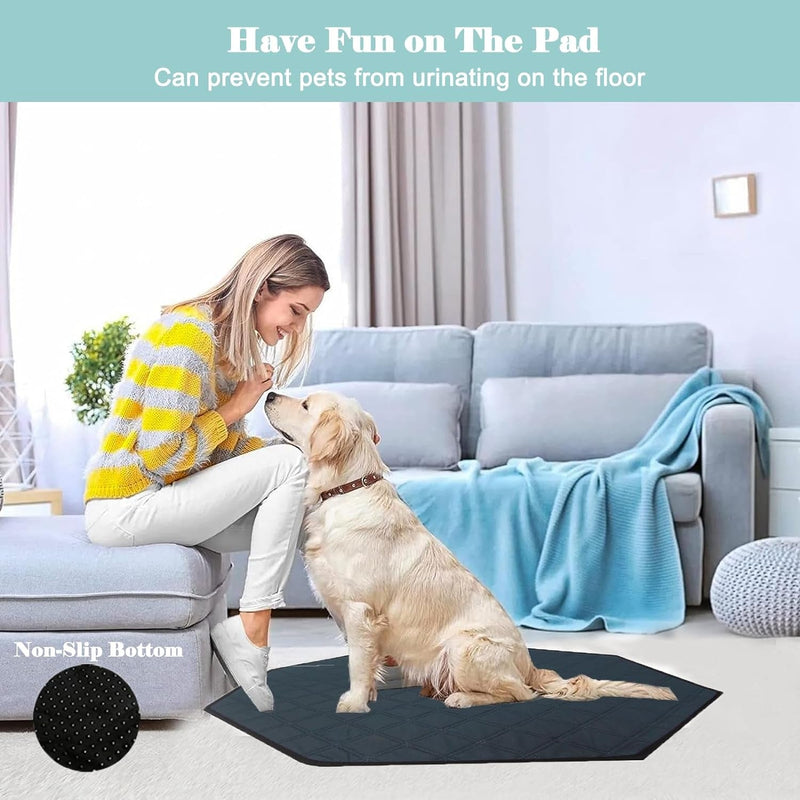 Dog Playpen Mat - Washable Pee Pad for Puppy Playpen - Leakproof Potty Training Pad