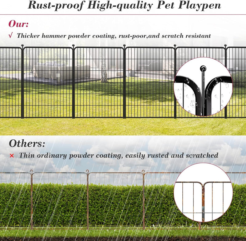 Heavy Duty Outdoor Dog Playpen with Gates - Metal Foldable 8 Panel Fence for LargeMediumSmall Pets - Portable and Ideal for RV Camping and Yard Use