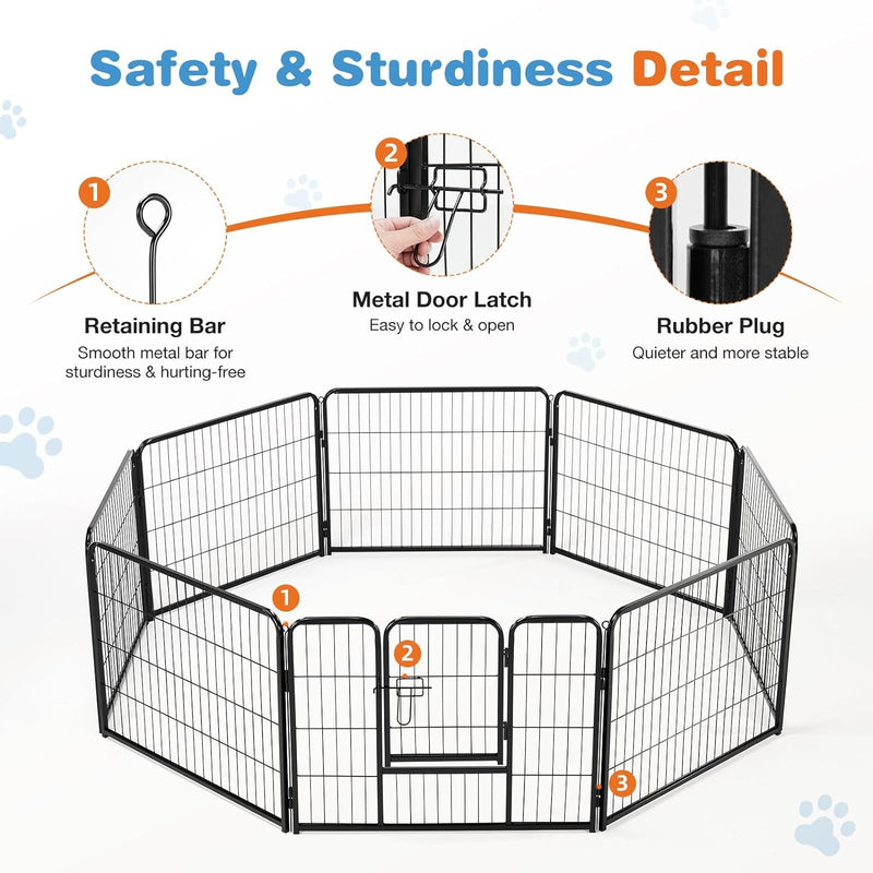 Sweetcrispy Indoor Dog Playpen - 8 Panel Puppy Fence