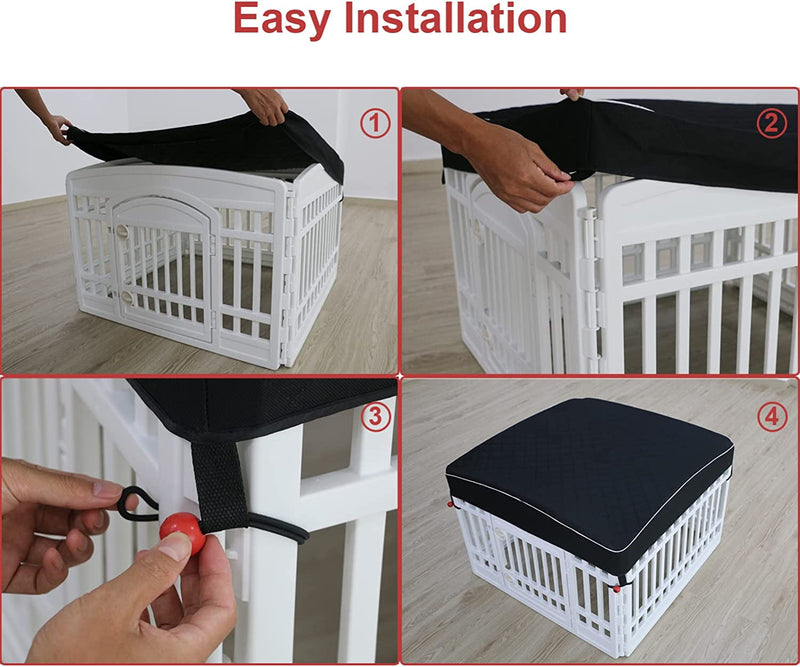 Dog Playpen Cover - Shade  Security for 35 Inch 4-Panel Pet Pens