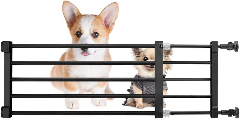 Expandable Pet Gate for Doorways and Stairs - Adjustable and Pressure Mounted with Step Over Feature 22-3937 Black