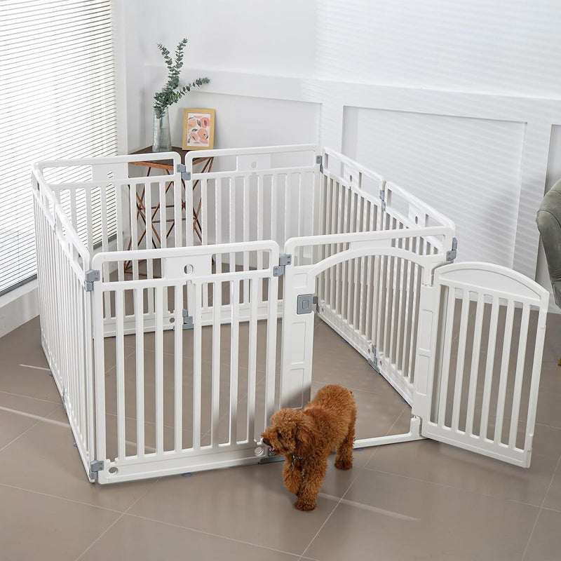 Foldable 8-Panel Pet Playpen with Door Suitable for Puppies and Small Dogs Indoor  Outdoor Use