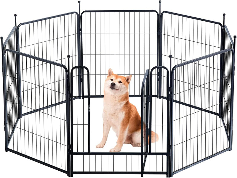 Portable Dog Playpen with Doors - IndoorOutdoor Fence for LargeMediumSmall Dogs 40 Inch 08 Panels