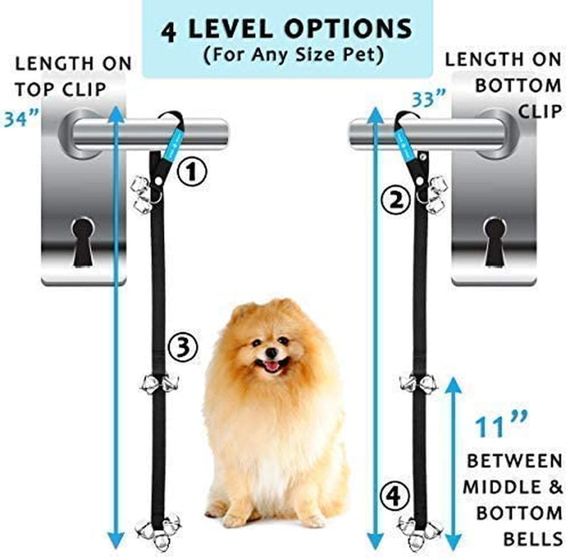 2-Pack Adjustable Dog Doorbells for Easy Puppy Potty Training Premium Quality Bells and Whistle Combo