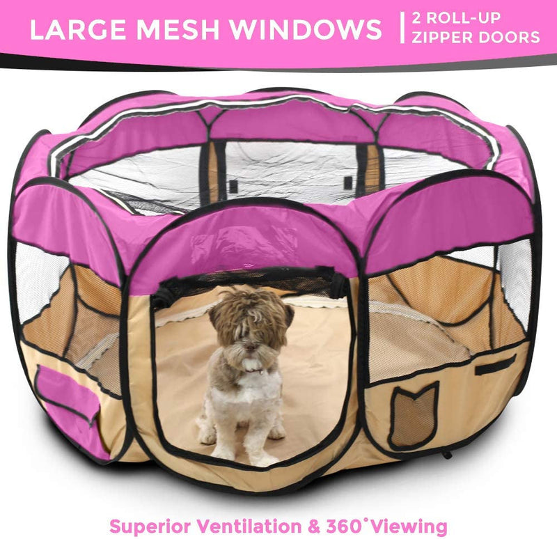 Cotton Candy Pink Puppy Playpen 45 Diameter