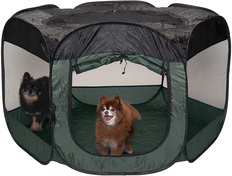 Furhaven Pet Playpen Tent - Green Small