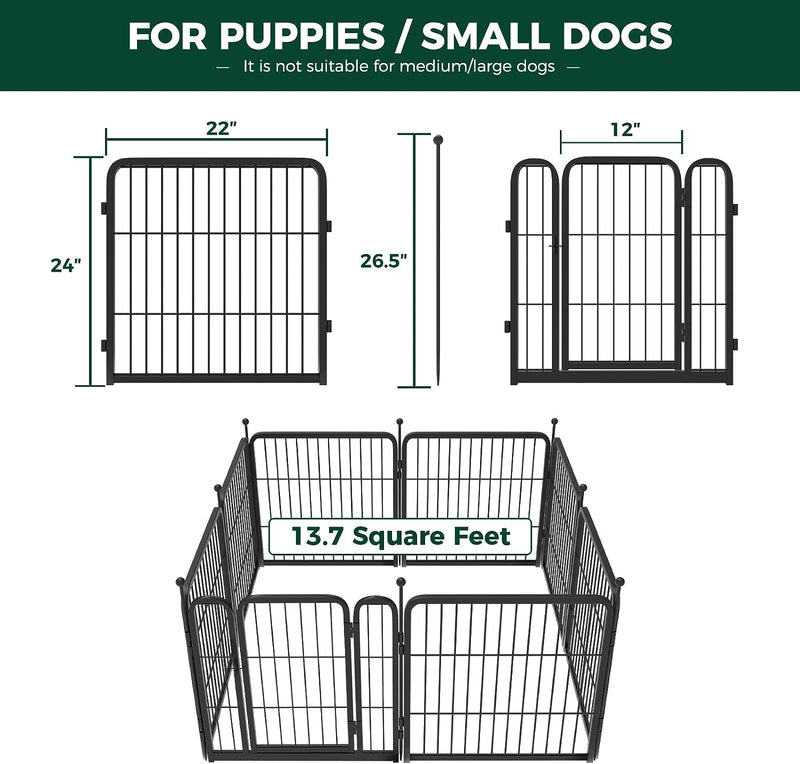 FXW Dog Playpen for Yard Camping - Heavy Duty for PuppiesSmall Dogs 24 Height 8 Panels