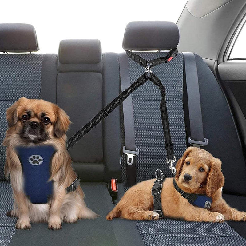 Yuehuam Pet Car Restraint Seatbelts for 2 Dogs - Adjustable  Safe
