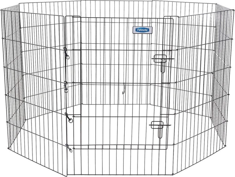 Petmate 8-Panel Exercise Pen with Step-Through Door - 30x24 Black