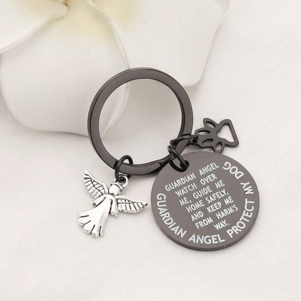 Guardian Angel Dog Charm - Stainless Steel Pet Protection Pendant for Collar