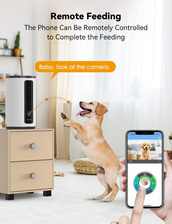 WOPET Dog Camera D01 Plus: 5G Wifi Pet Camera with Treat Tossing, 1080P HD with Night Vision for Pet Viewing, Two Way Audio Communication Designed for Dogs and Cats, Monitor Your Pet Remotely