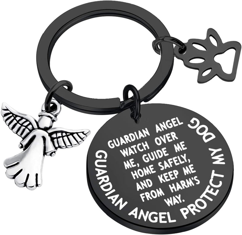 Guardian Angel Dog Charm - Stainless Steel Pet Protection Pendant for Collar