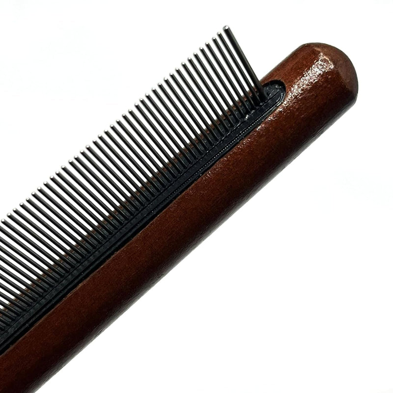 Hfvtosvche-Cat Comb, Cat and Dog Flea Comb, Wooden Handle Pet Comb, Duitable for Long and Short Hair Fur Brush Tool (2PCS)