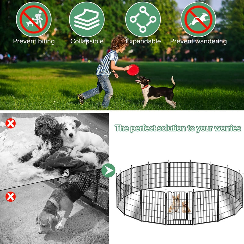 Indoor Metal Dog Playpen for Dogs - Portable Exercise Fence