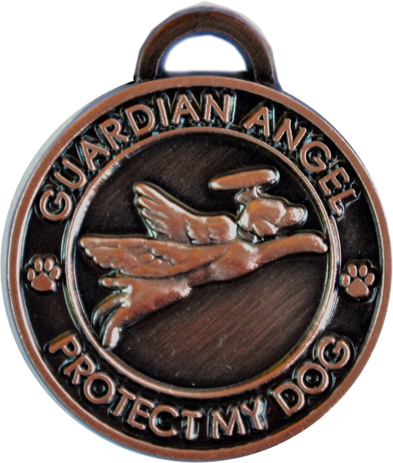 Guardian Angel Dog Collar Charm - Antique Copper Pet Accessory