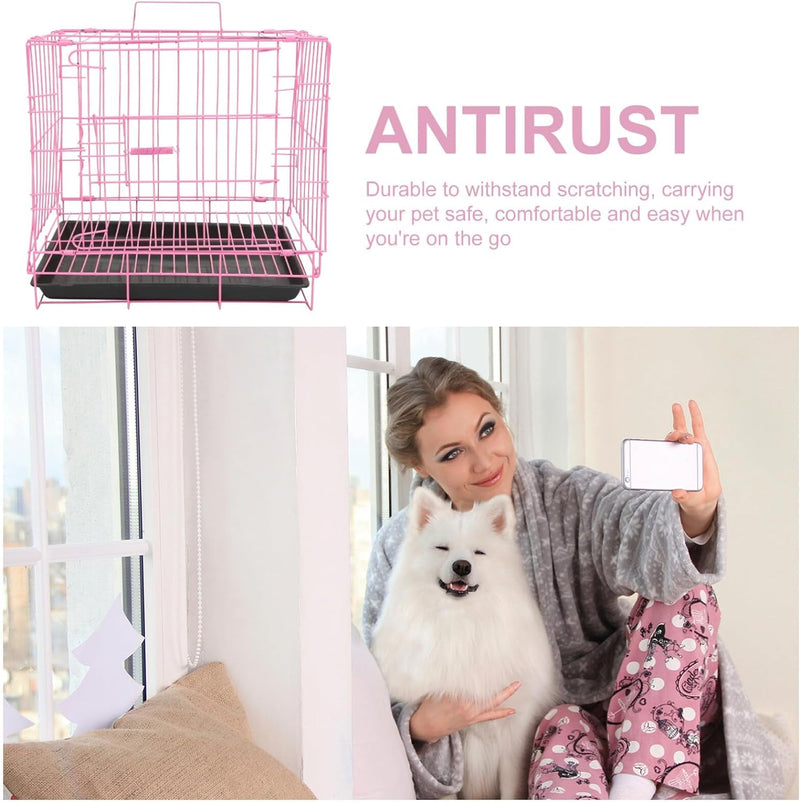 Puppy Carrier and Playpen for Small Dogs - Indoor Metal Cage for Cats Rabbits Medium and Large Dogs - Travel-Friendly and Foldable - 137x133x102 inches