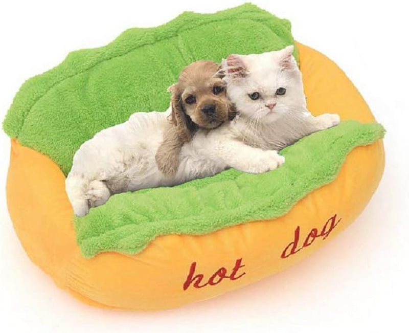 Hot Dog Design Pet Bed - Soft Removable  Washable Mat for Small Dogs