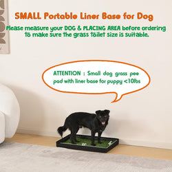 HQ4US Dog Grass Pad with Foldable Dog Litter Box, Small Liner Base (23”×15”) for Balcony, 2 Artficial Grass Pee Pads for Dogs, Dog Pee Pad Holder, Potty Training