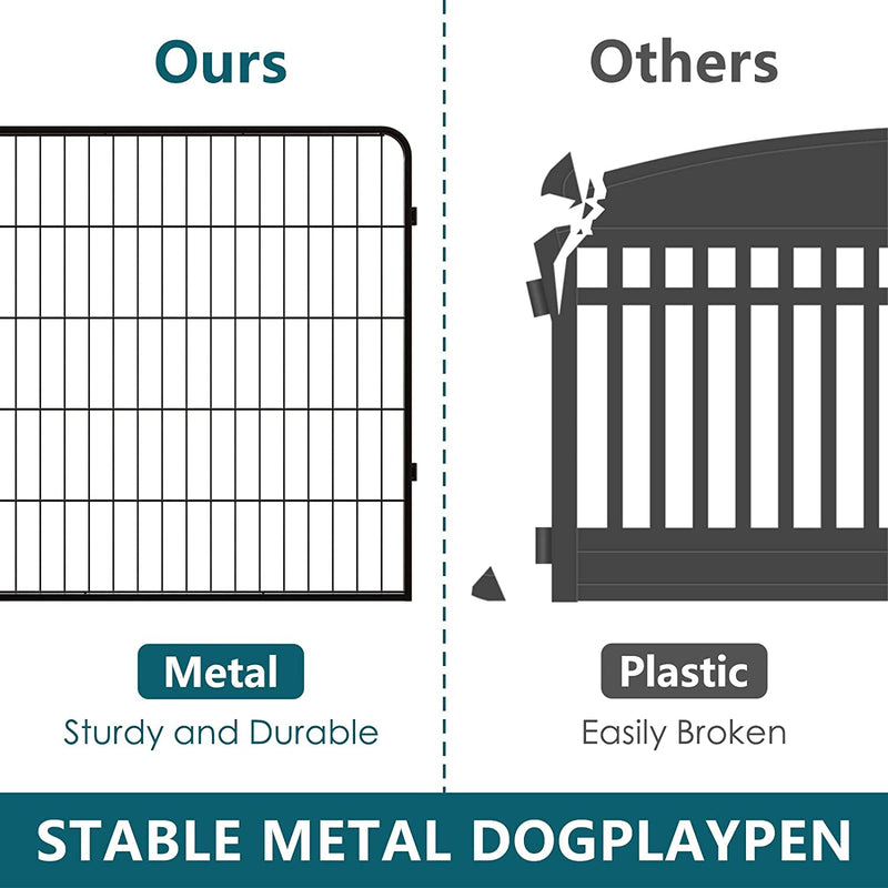 8-Panel Outdoor Dog Playpen with Portable Design - Suitable for LargeMediumSmall Dogs Puppies Rabbits and Small Animals - Perfect for RV Camping and Garden Yard