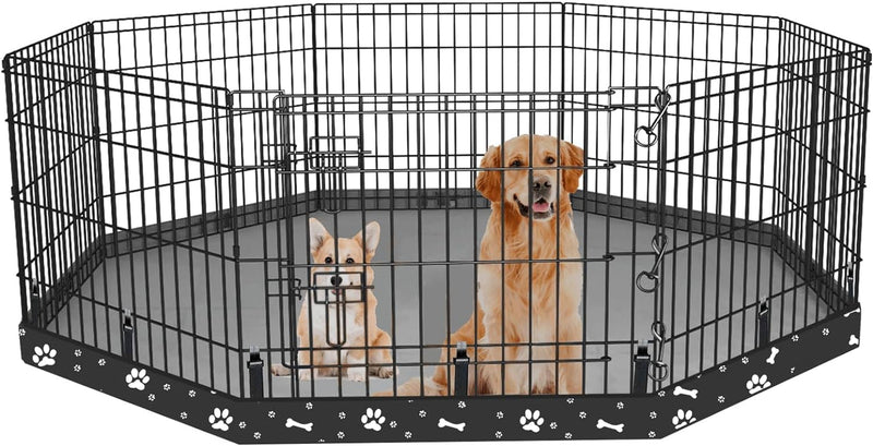 Dog Playpen Pad for 24 Octagon Metal Exercise Pet Playpen - Black