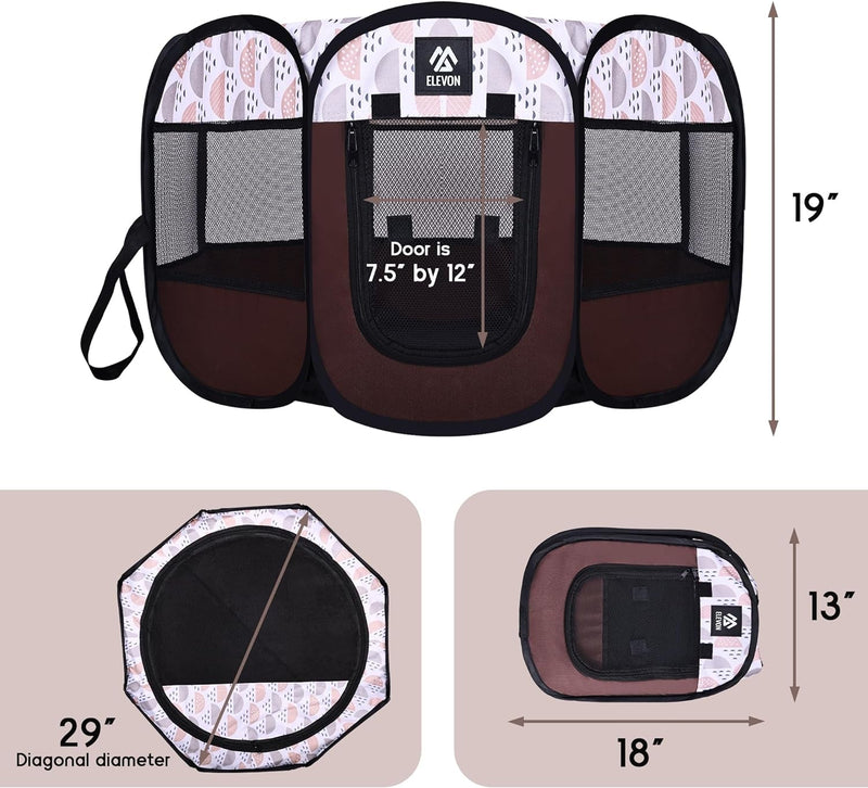 Portable Pet Playpen with Carrying Case and Shade Cover