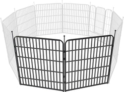 Metal Dog Playpen 8 Panel Exercise Pen for SmallMedium Dogs - 32 Height Door OutdoorIndoor Black