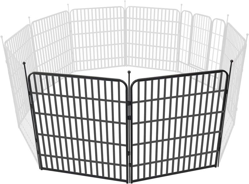 Metal Dog Playpen 8 Panel Exercise Pen for SmallMedium Dogs - 32 Height Door OutdoorIndoor Black