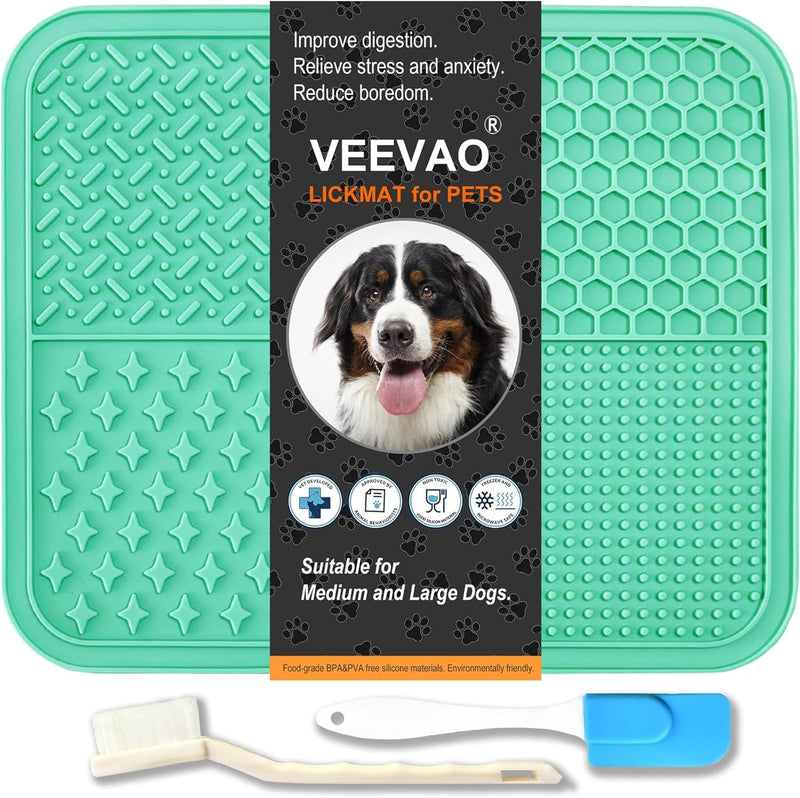 XL Dog Lick Mat - Silicone Suction Cups Peanut Butter Flavor Blue