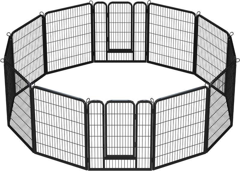 16-Panel Foldable Dog Playpen - Outdoor Fence for Various Animals - Durable 32x32 Inches