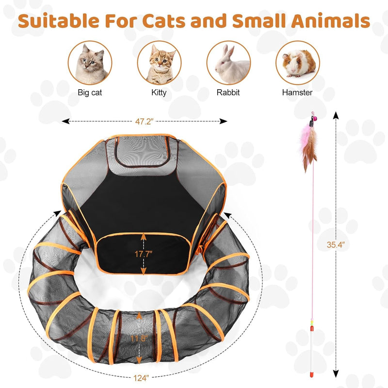 Odoland Dog Tunnels Enclosure and Playpen - Large Pet Tent for IndoorOutdoor Play with Portable Design