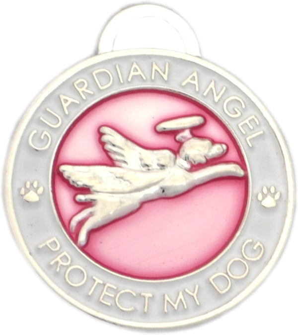 Guardian Angel Dog Collar Charm - Pink