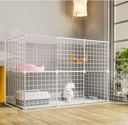 Indoor DIY Cat Playpen Metal Wire Kennel - Detachable Cat Cage