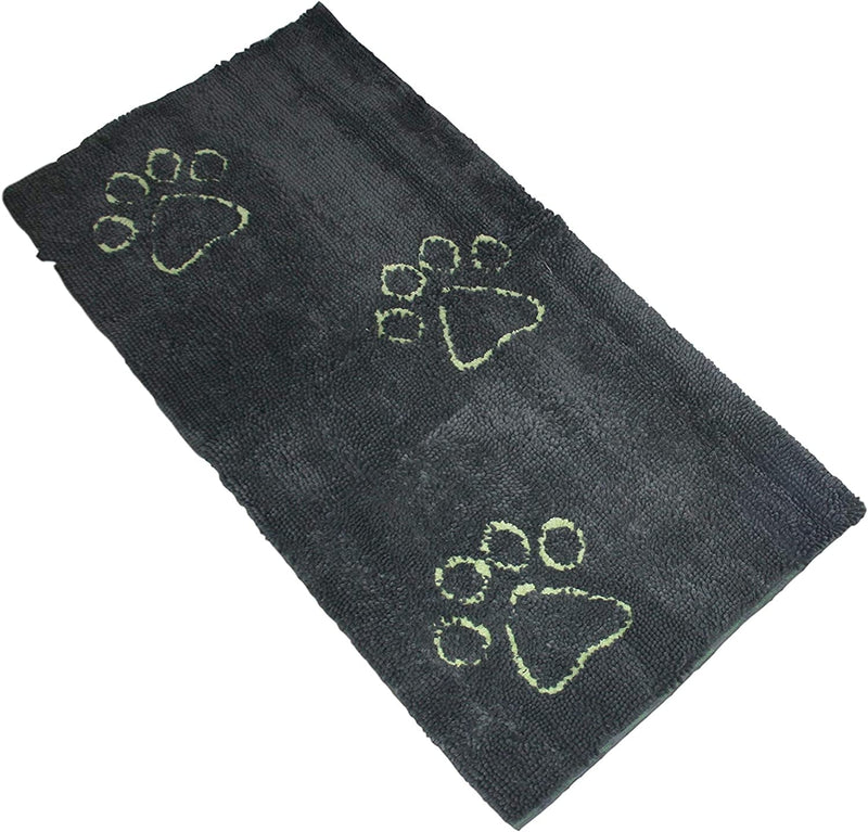 Microfiber Dog Paw Mud Mat - Absorbent Pet Mat with Non-Slip Backing Machine Washable  Large Grey