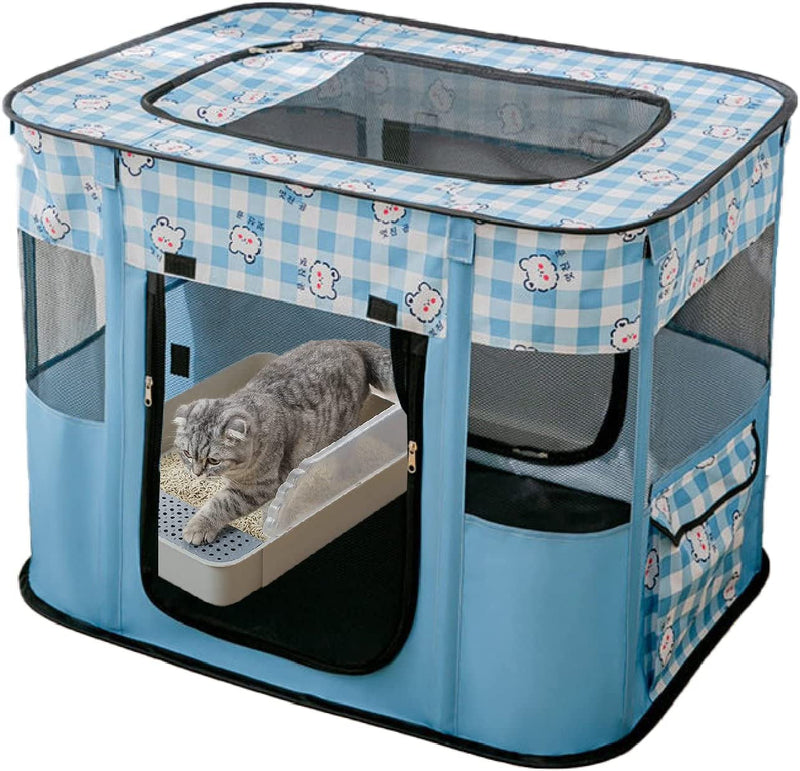 IndoorOutdoor Pet Playpen - Large Blue Tent for Dogs and Cats