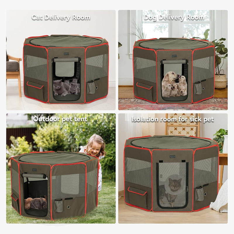 Large Portable Pet Playpen with Water Bottle Holder and Carrying Case - 455 for DogsCatsRabbitsChicks - IndoorOutdoor Use