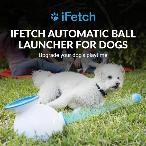 iFetch Automatic Dog Ball Launcher for Small to Medium Dogs, Indoor/Outdoor Dog Toy Thrower, Includes 3 Mini Tennis Balls