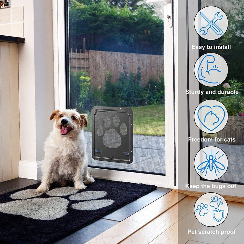 Ownpets Pet Screen Door Lockable Magnetic Flap Screen Door for Small Pets